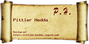 Pittler Hedda névjegykártya